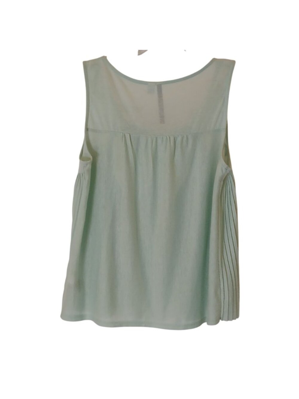 Lauren Conrad Medium Mint Green Sleeveless Pleated Top Floral Lace Details #I-11 - Picture 2 of 7